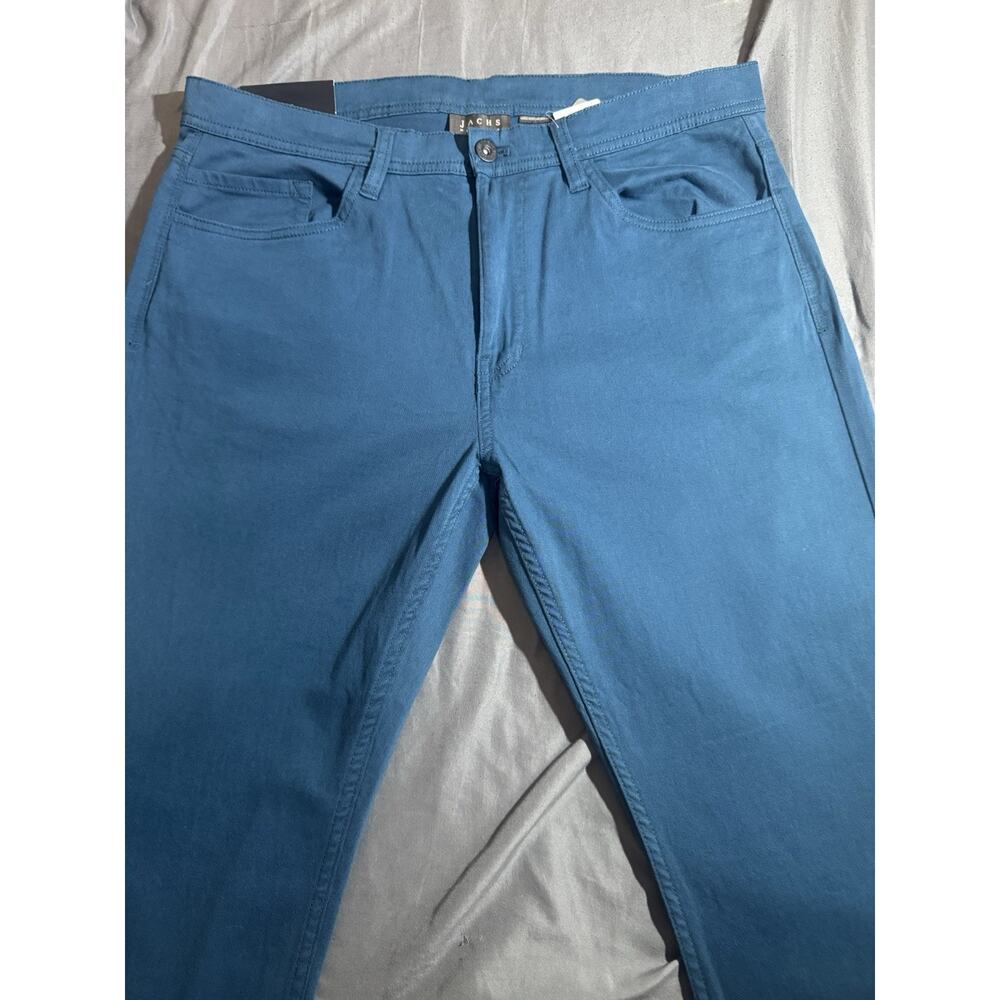 JACHS New York Men’s Straight Fit Casual 5 Pocket Pants 34x29 Dark Teal - Picture 12 of 12